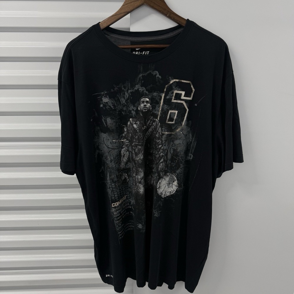 Nike LeBron James Special Ops Dri-Fit T Shirt Black 3XL Graphic‎